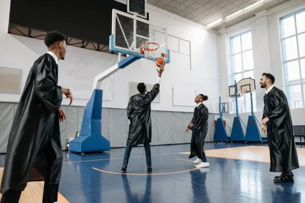 basketball team celebration